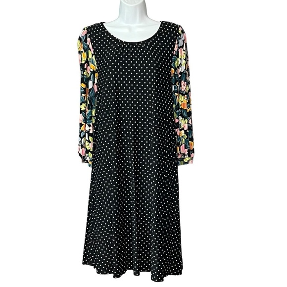 Maeve By Anthropologie Sawyer Balloon-Sleeve Tunic Floral Polka Dot Mini Dress - Picture 5 of 10